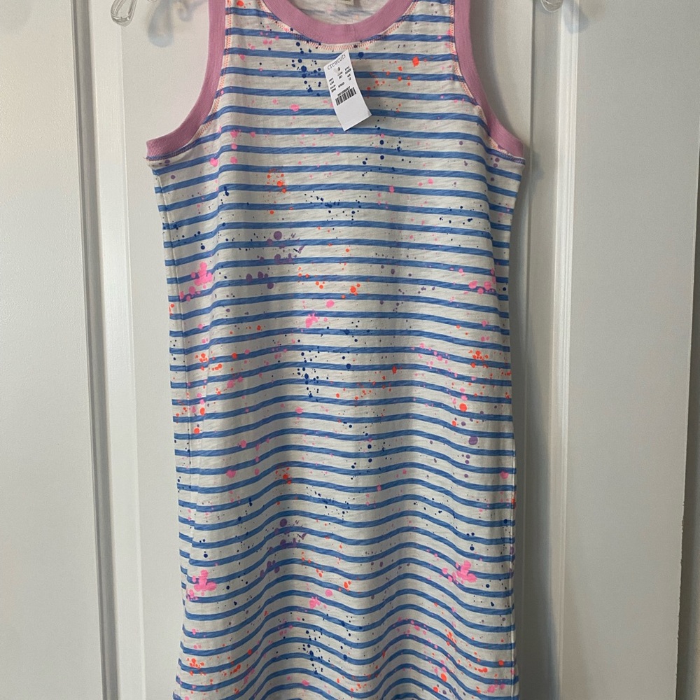 NEW Crewcuts Striped Splatter Pain Sleeveless Dress Size 12 NWT